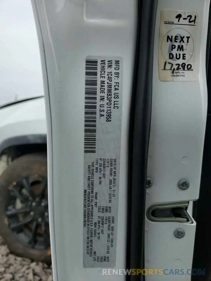14 Photograph of a damaged car 1C4PJMMB3PD113958 JEEP CHEROKEE A 2023