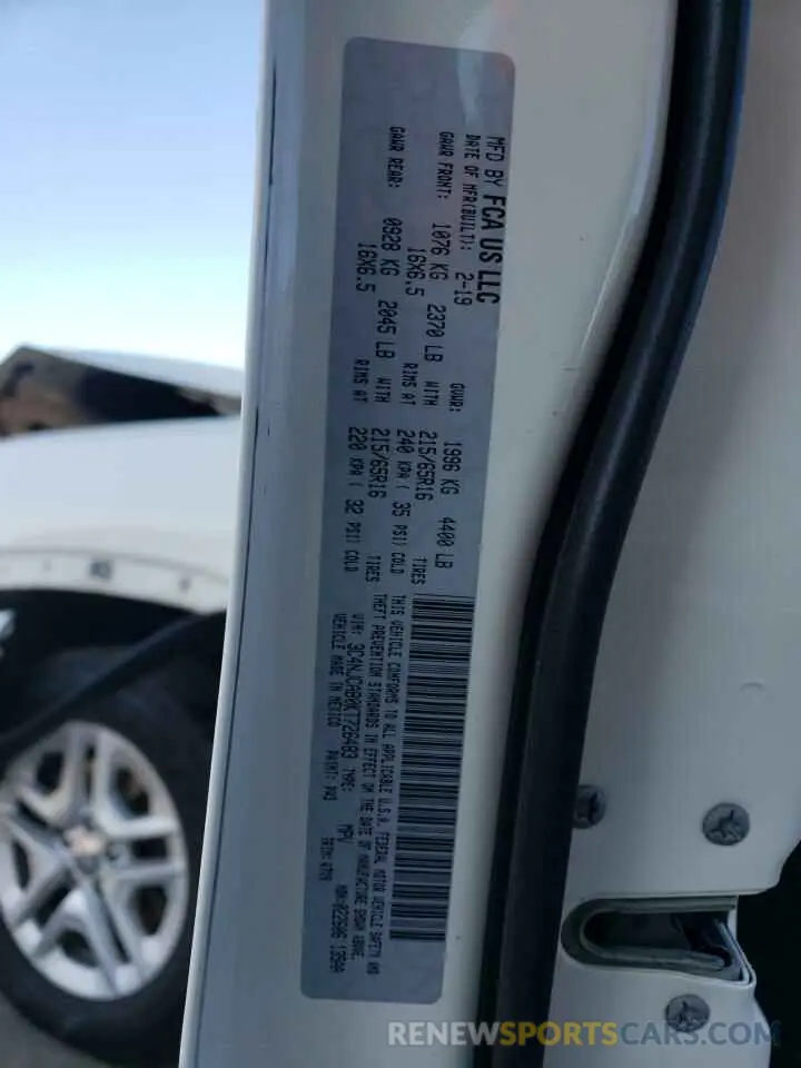 15 Photograph of a damaged car 3C4NJCAB0KT726483 JEEP COMPASS 2019