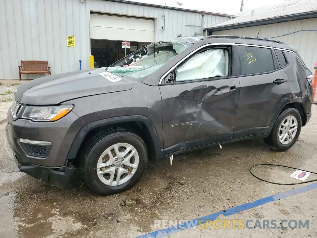 1 Photograph of a damaged car 3C4NJCAB1KT847992 JEEP COMPASS 2019