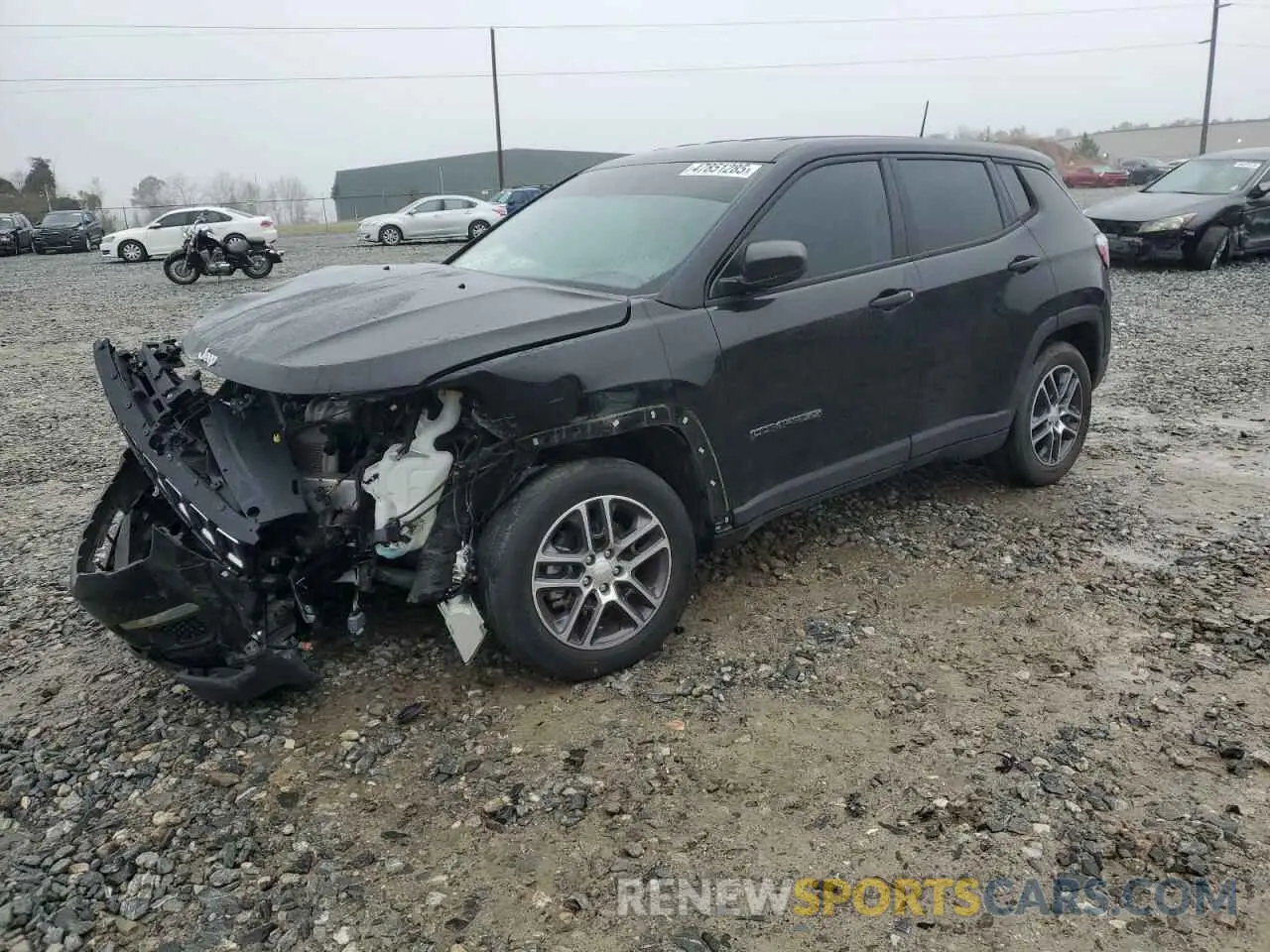 1 Photograph of a damaged car 3C4NJCAB1KT850956 JEEP COMPASS 2019