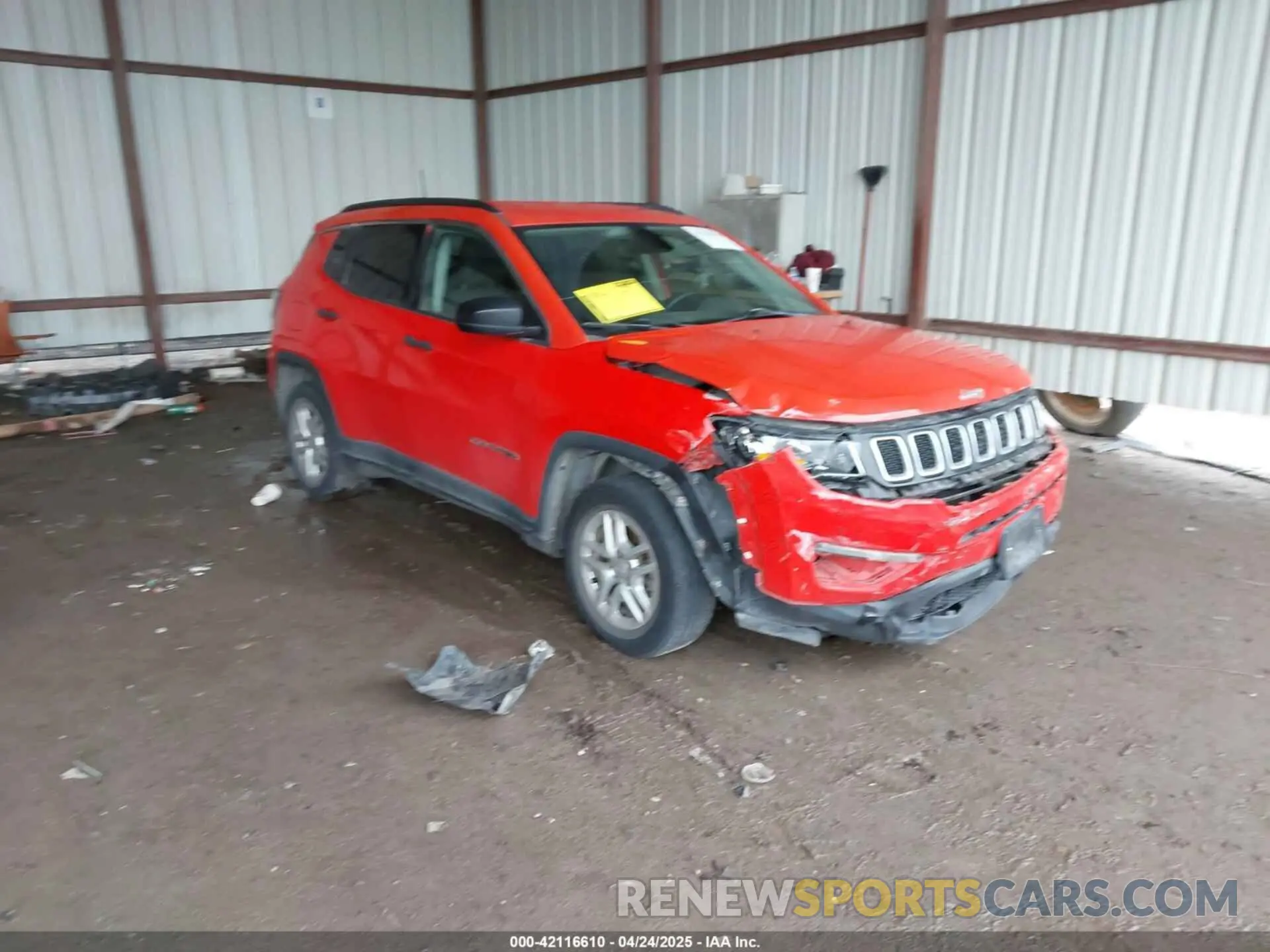 1 Photograph of a damaged car 3C4NJCAB2KT676721 JEEP COMPASS 2019