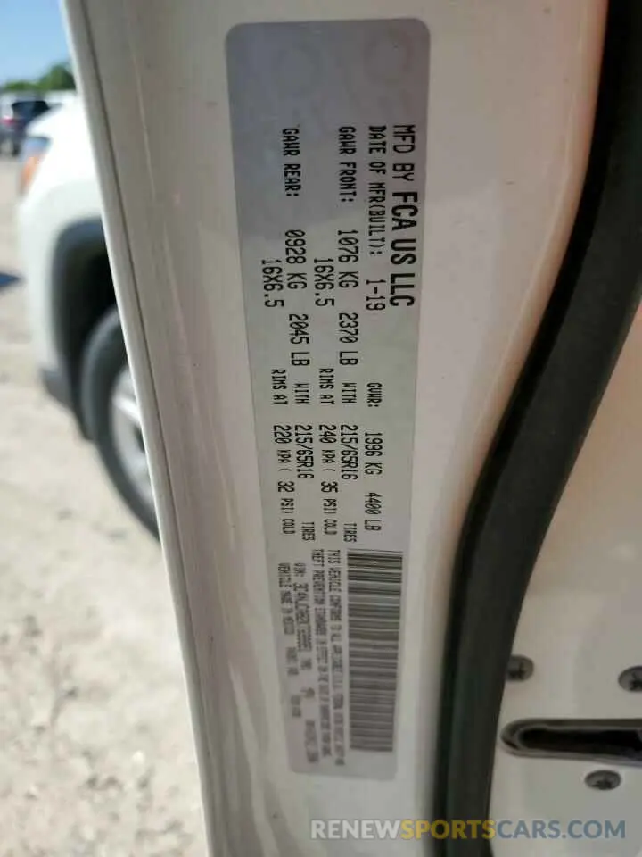 12 Photograph of a damaged car 3C4NJCAB2KT699951 JEEP COMPASS 2019