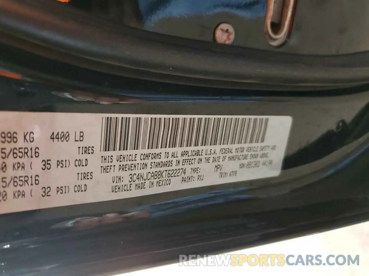 13 Photograph of a damaged car 3C4NJCAB8KT622274 JEEP COMPASS 2019