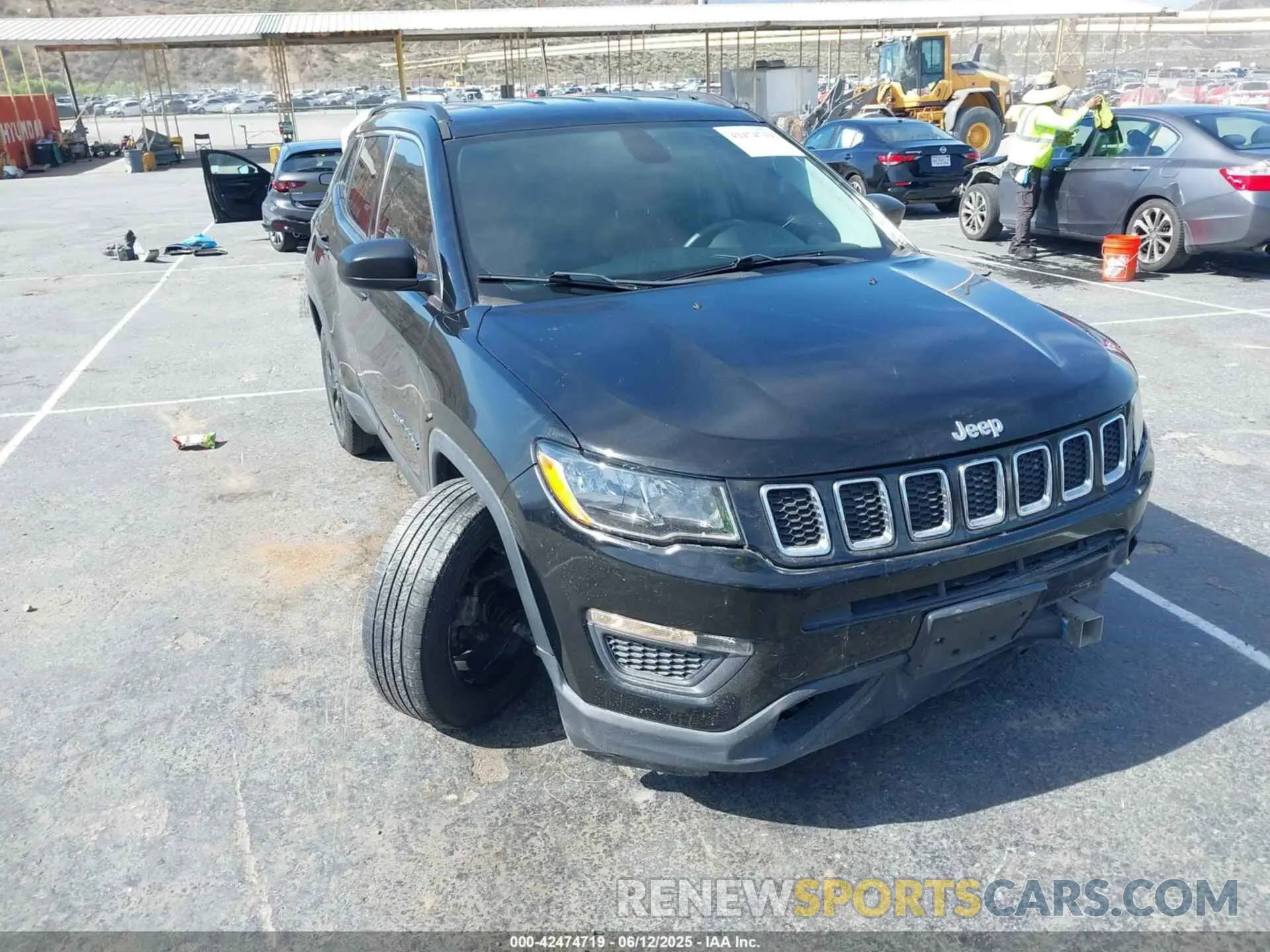1 Photograph of a damaged car 3C4NJCAB8KT652360 JEEP COMPASS 2019