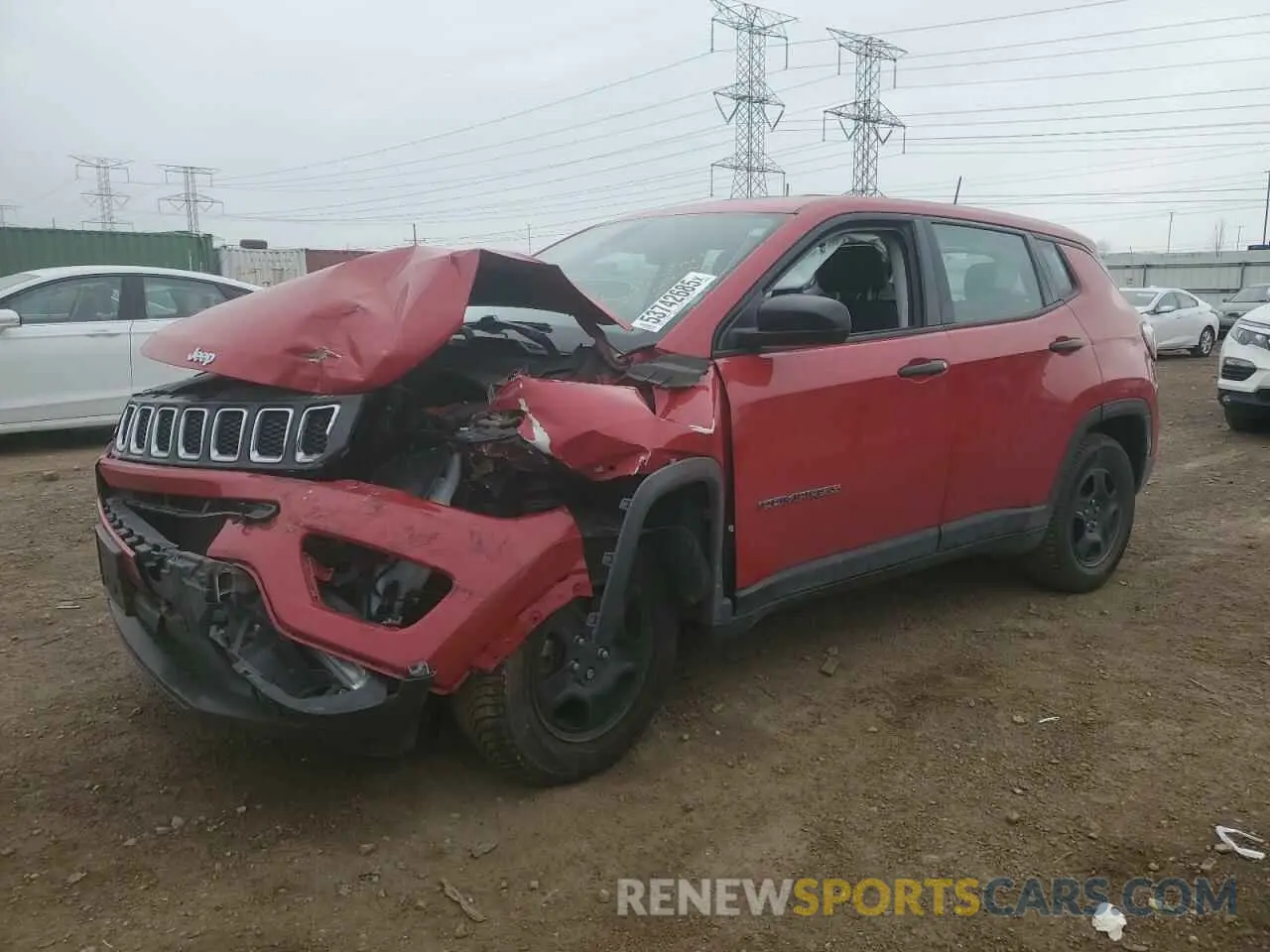 1 Photograph of a damaged car 3C4NJCABXKT715569 JEEP COMPASS 2019