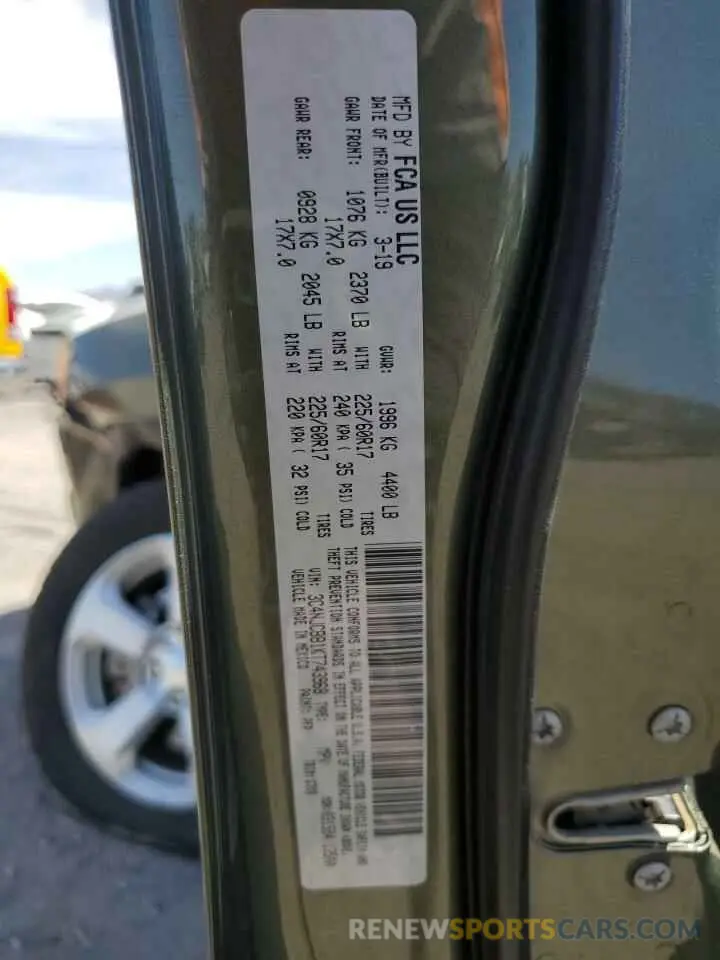 15 Photograph of a damaged car 3C4NJCBB1KT743968 JEEP COMPASS 2019