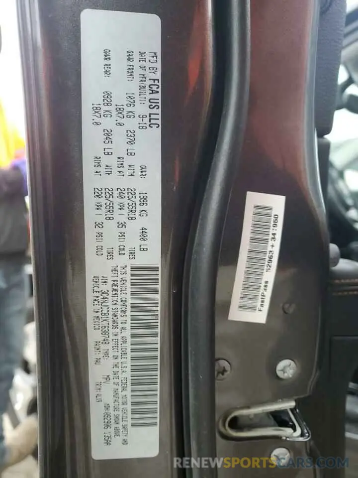 13 Photograph of a damaged car 3C4NJCCB1KT638748 JEEP COMPASS 2019