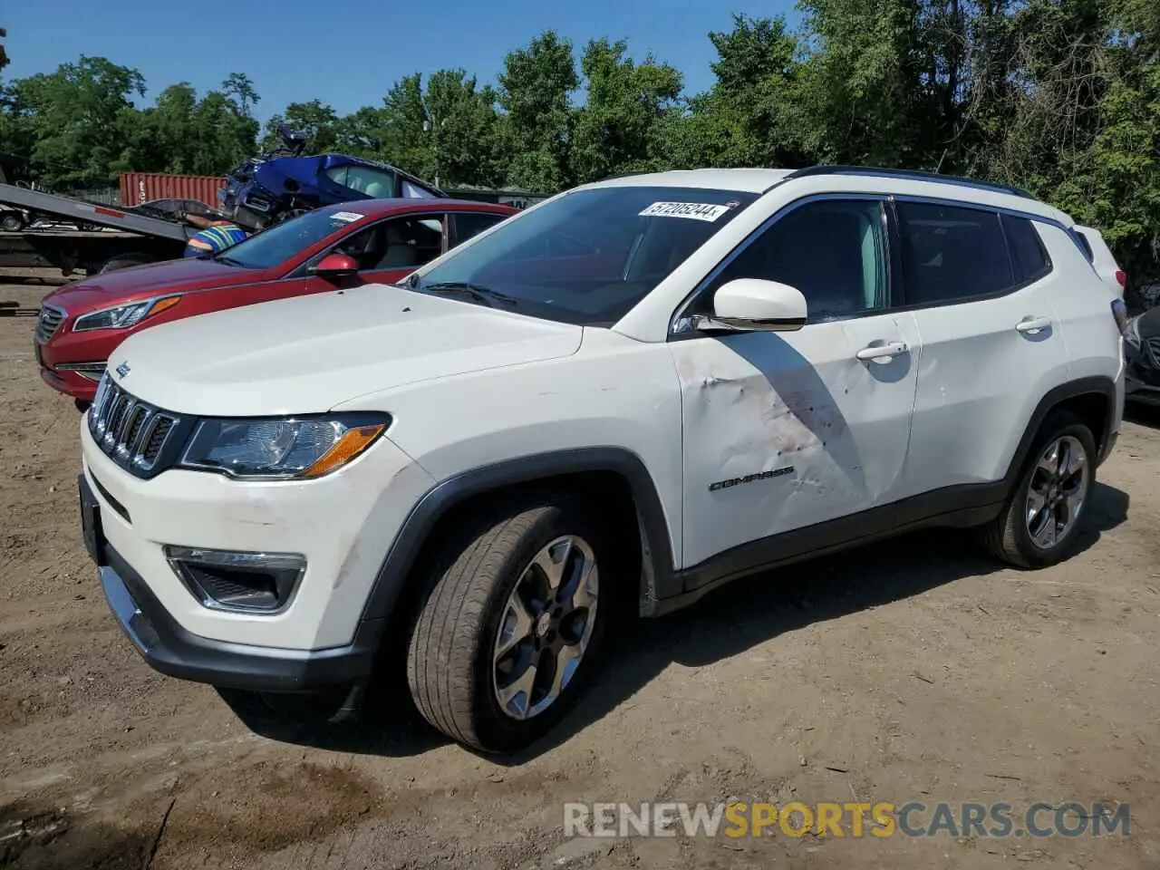 1 Photograph of a damaged car 3C4NJCCB7KT676324 JEEP COMPASS 2019