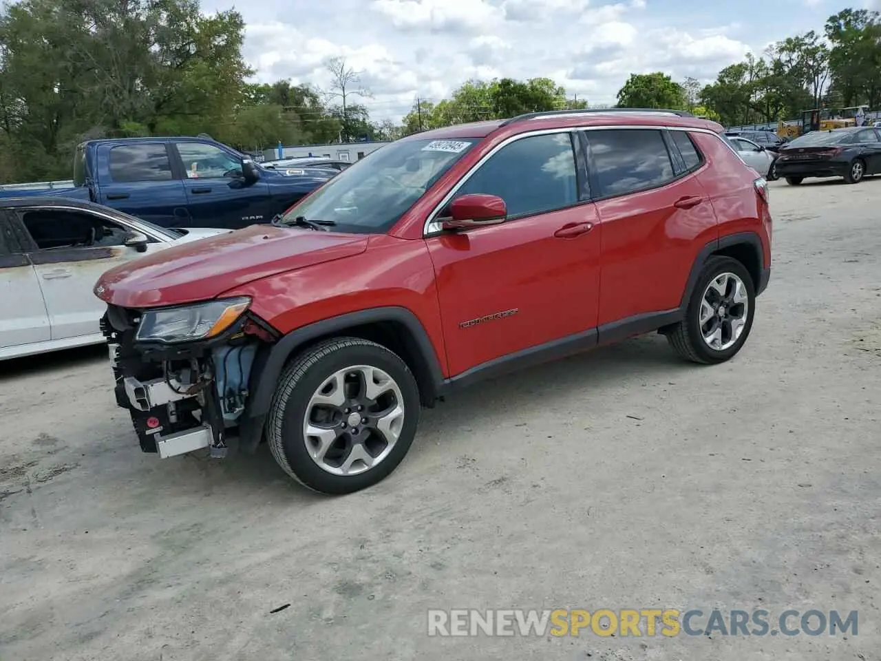 1 Photograph of a damaged car 3C4NJCCB8KT664232 JEEP COMPASS 2019