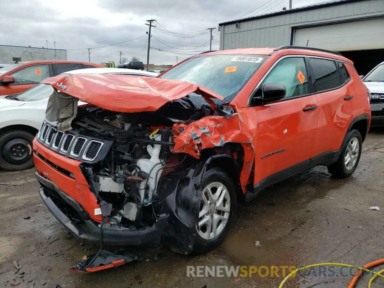 1 Photograph of a damaged car 3C4NJDAB5KT630628 JEEP COMPASS 2019