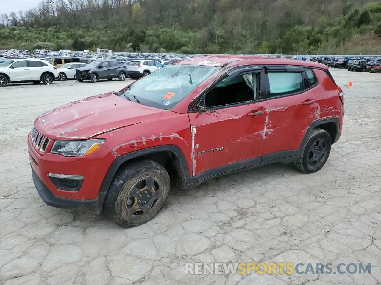 1 Photograph of a damaged car 3C4NJDAB6KT827629 JEEP COMPASS 2019