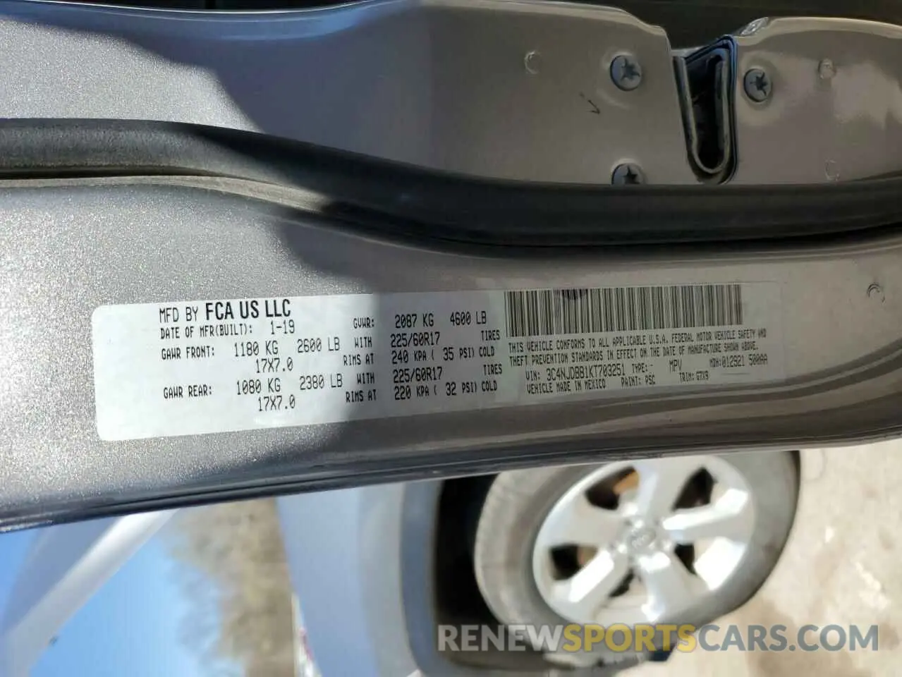 13 Photograph of a damaged car 3C4NJDBB1KT703251 JEEP COMPASS 2019