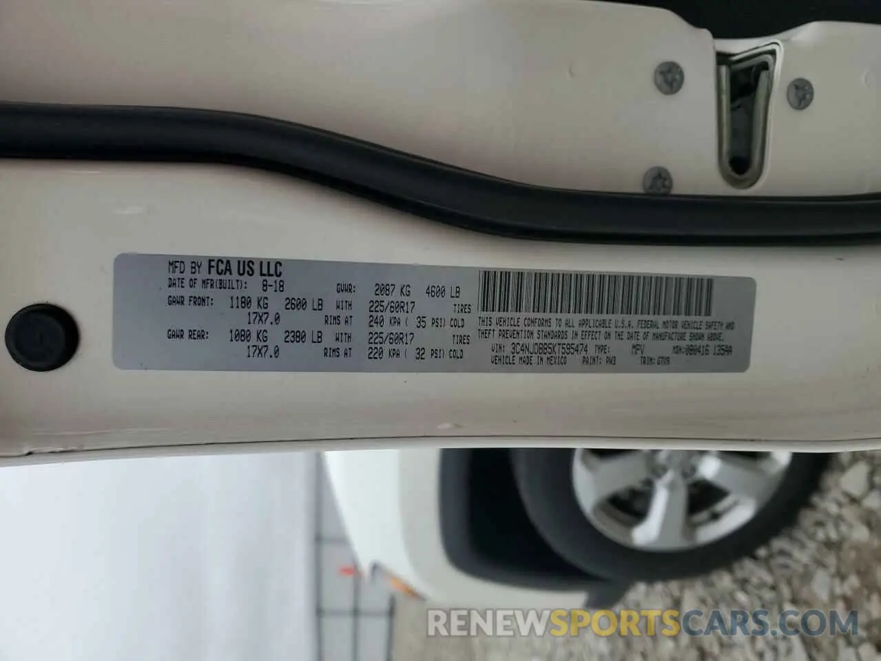 12 Photograph of a damaged car 3C4NJDBB5KT595474 JEEP COMPASS 2019