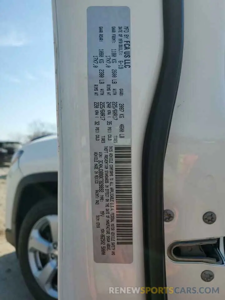 12 Photograph of a damaged car 3C4NJDBB6KT828892 JEEP COMPASS 2019