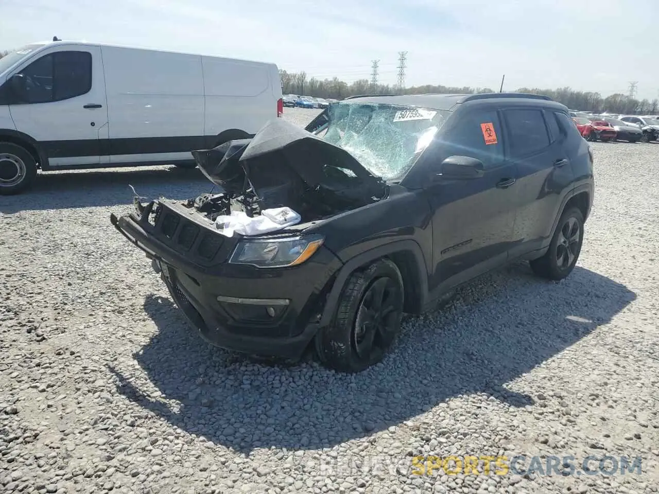 1 Photograph of a damaged car 3C4NJDBB9KT602264 JEEP COMPASS 2019