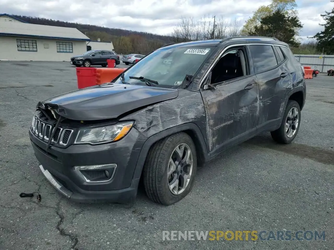 1 Photograph of a damaged car 3C4NJDCB0KT592657 JEEP COMPASS 2019