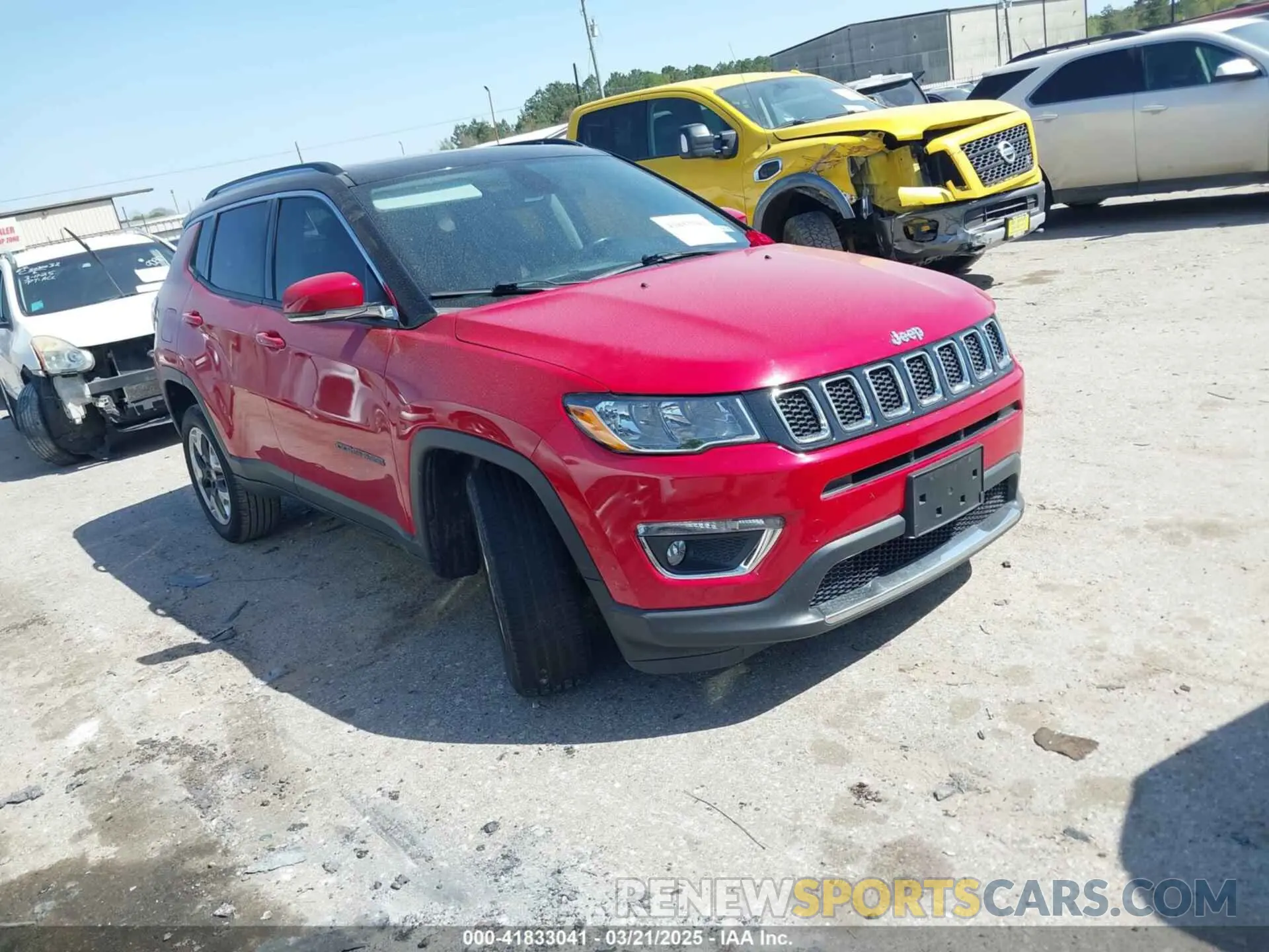 1 Photograph of a damaged car 3C4NJDCB6KT616816 JEEP COMPASS 2019