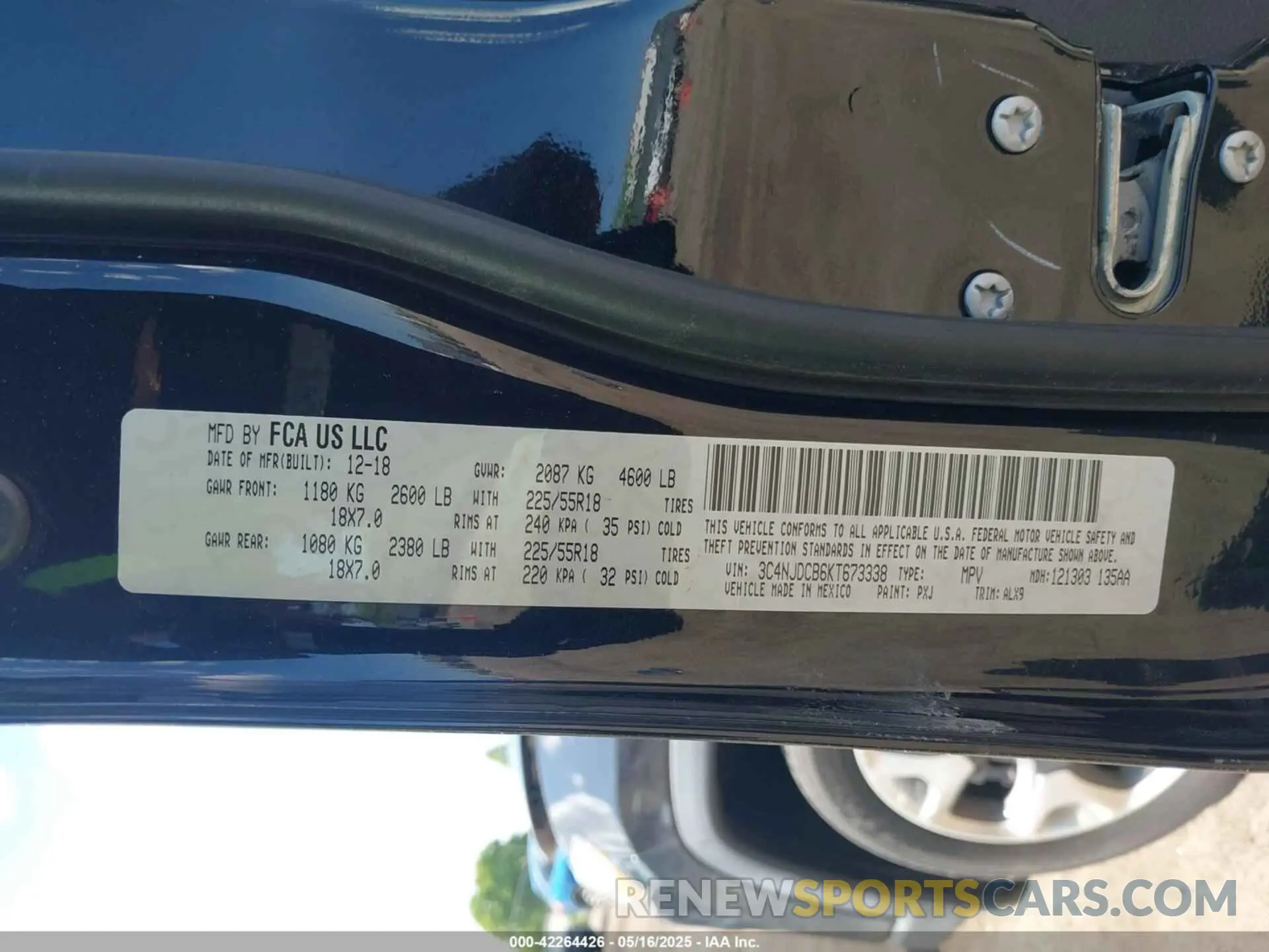 9 Photograph of a damaged car 3C4NJDCB6KT673338 JEEP COMPASS 2019