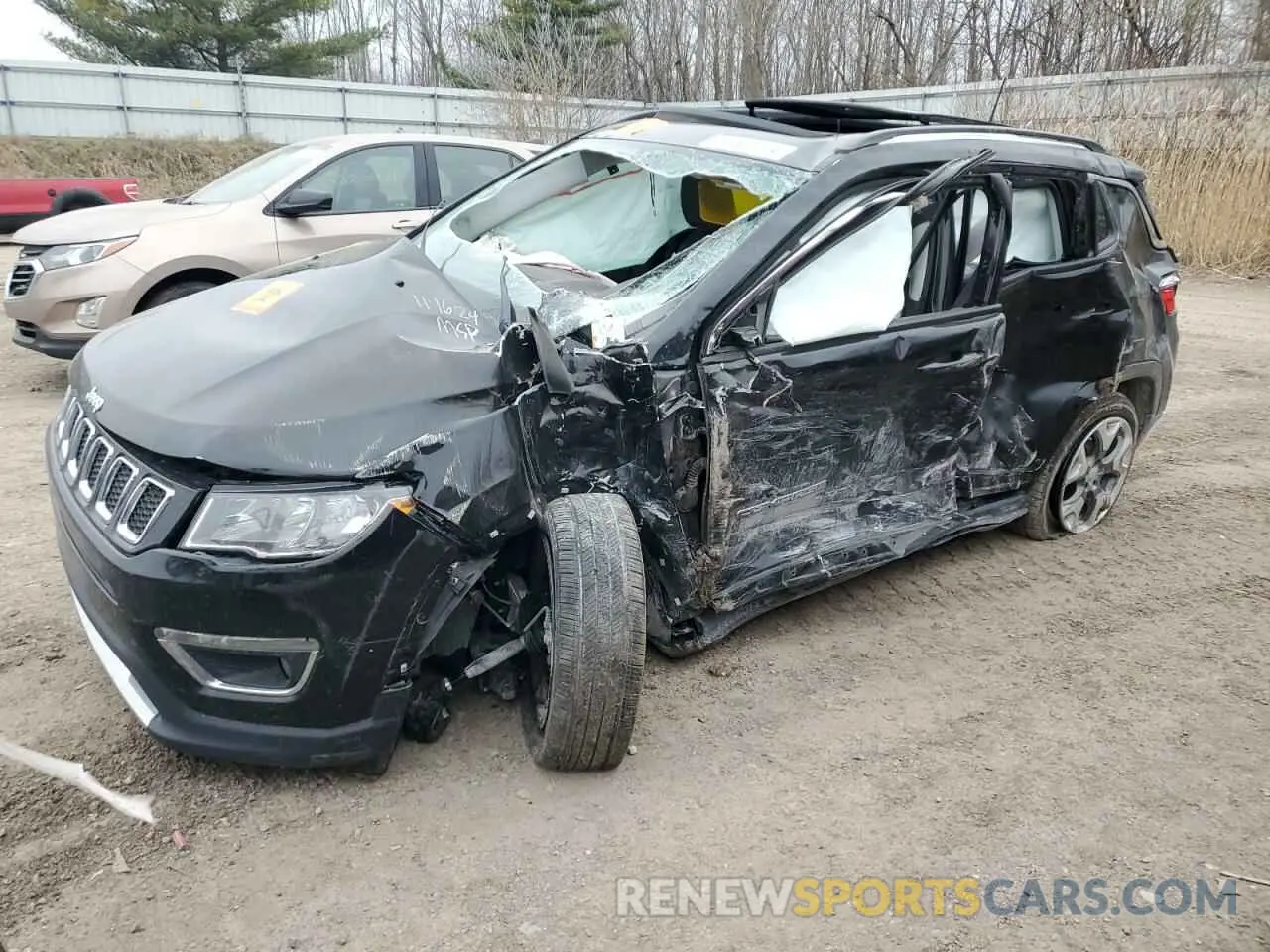 1 Photograph of a damaged car 3C4NJDCB8KT672479 JEEP COMPASS 2019