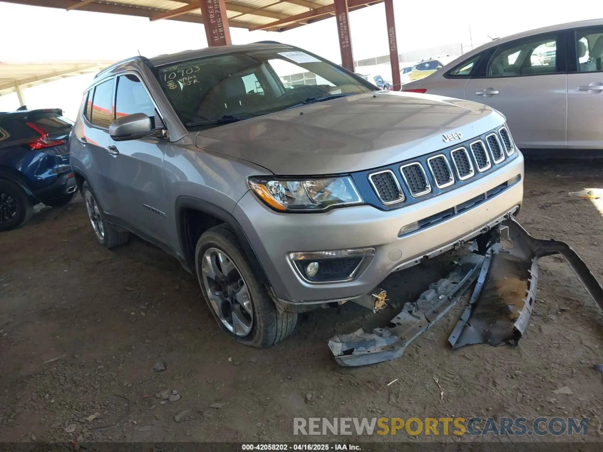 1 Photograph of a damaged car 3C4NJDCB8KT791262 JEEP COMPASS 2019