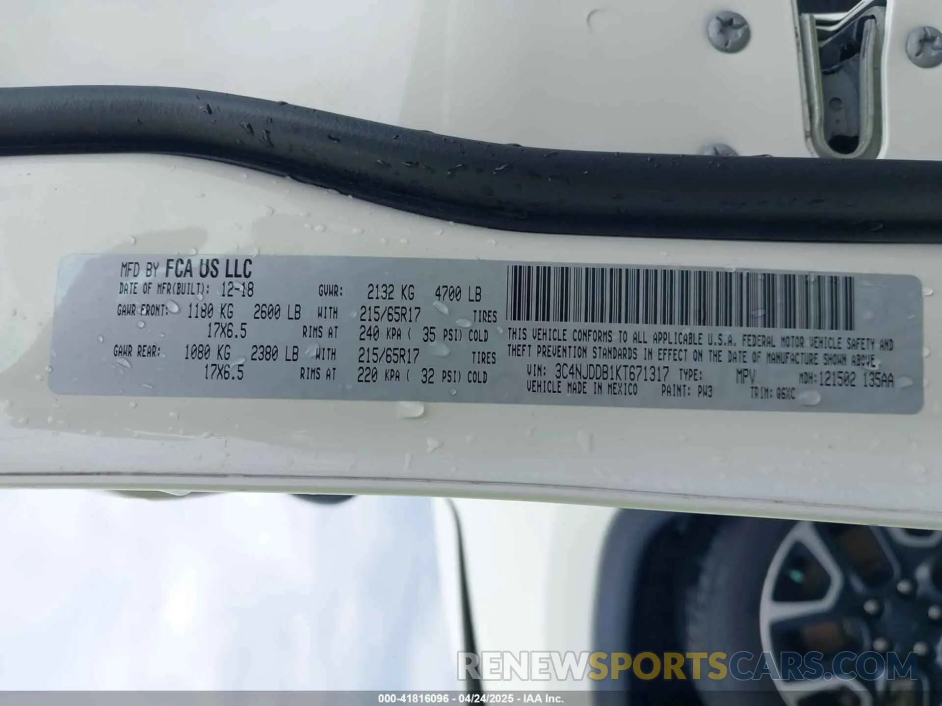 9 Photograph of a damaged car 3C4NJDDB1KT671317 JEEP COMPASS 2019