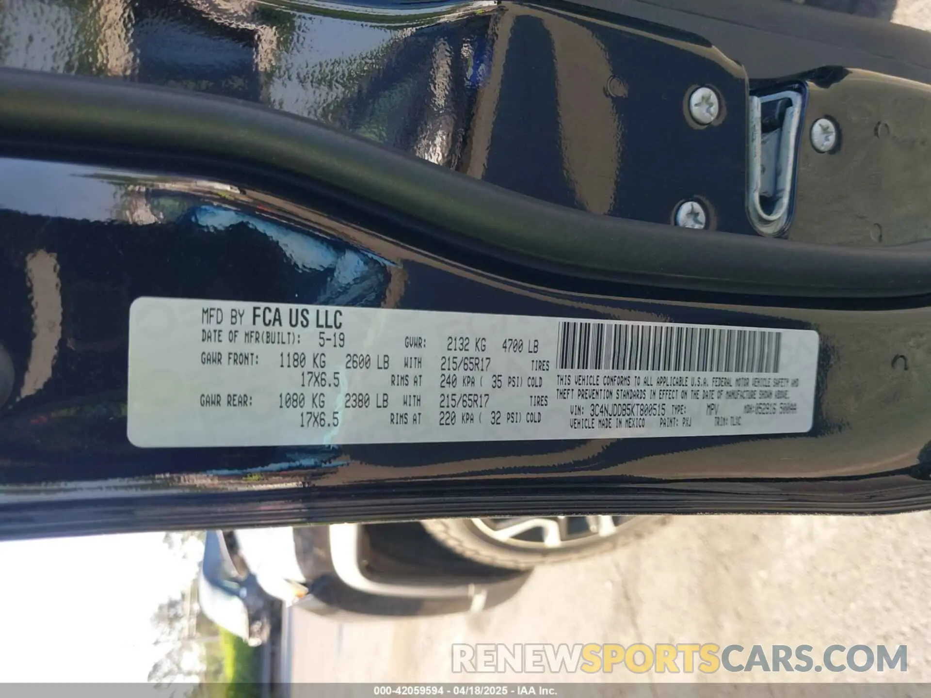 9 Photograph of a damaged car 3C4NJDDB5KT800515 JEEP COMPASS 2019