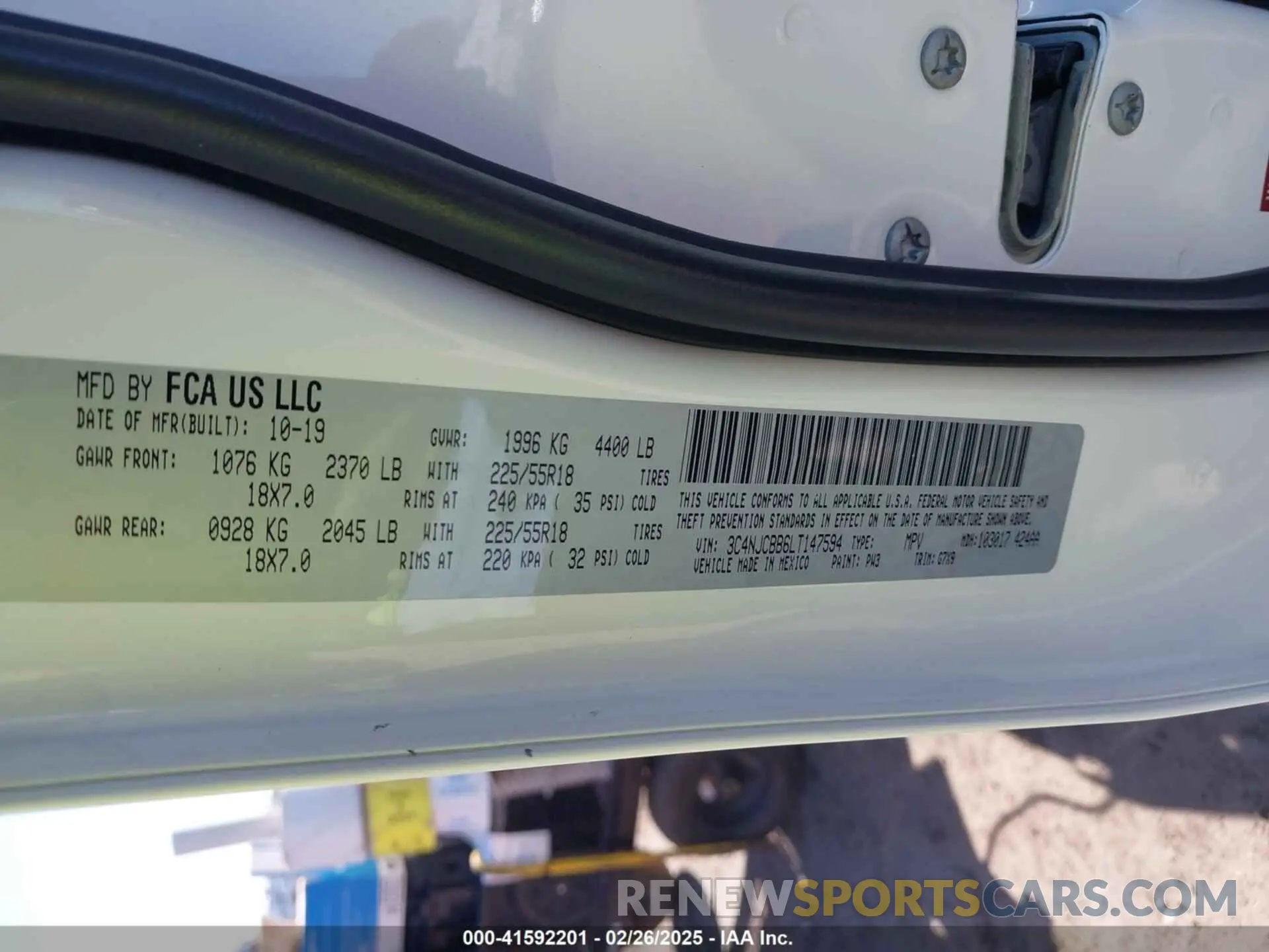 9 Photograph of a damaged car 3C4NJCBB6LT147594 JEEP COMPASS 2020