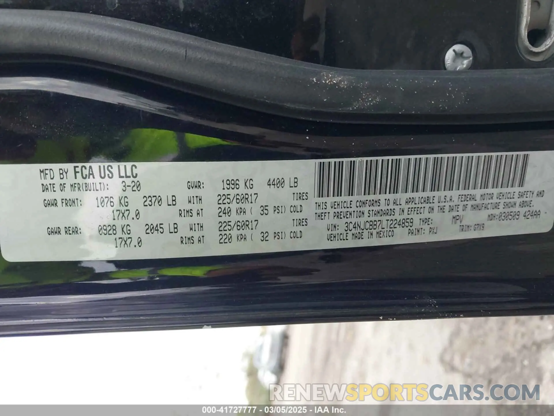 9 Photograph of a damaged car 3C4NJCBB7LT224859 JEEP COMPASS 2020