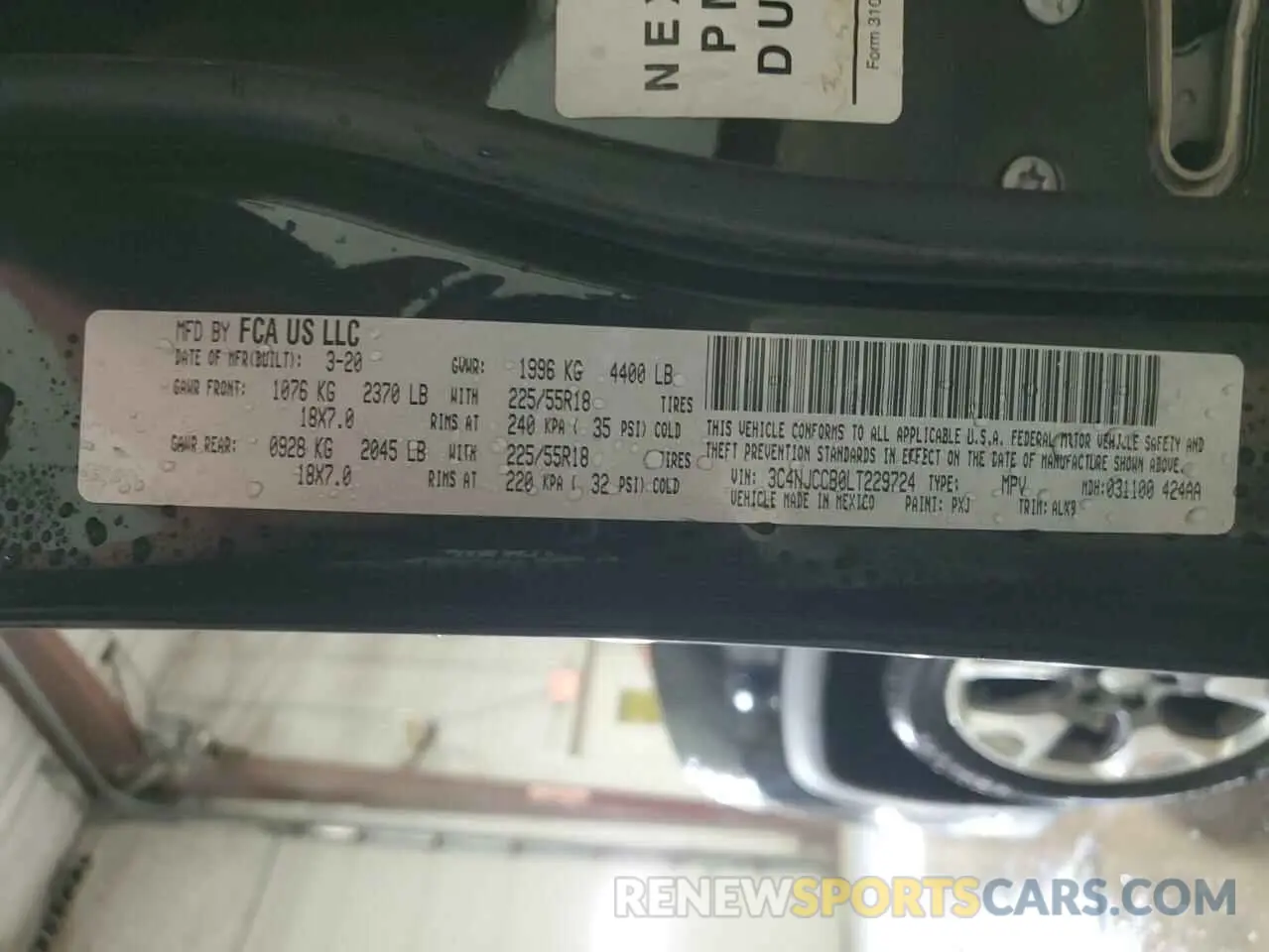 14 Photograph of a damaged car 3C4NJCCB0LT229724 JEEP COMPASS 2020