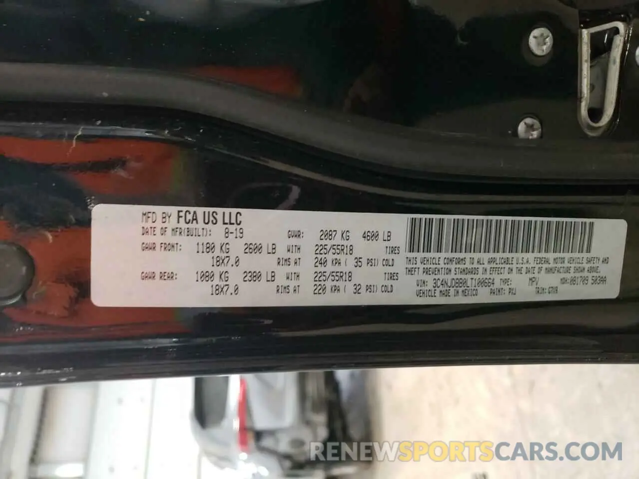 13 Photograph of a damaged car 3C4NJDBB0LT100664 JEEP COMPASS 2020