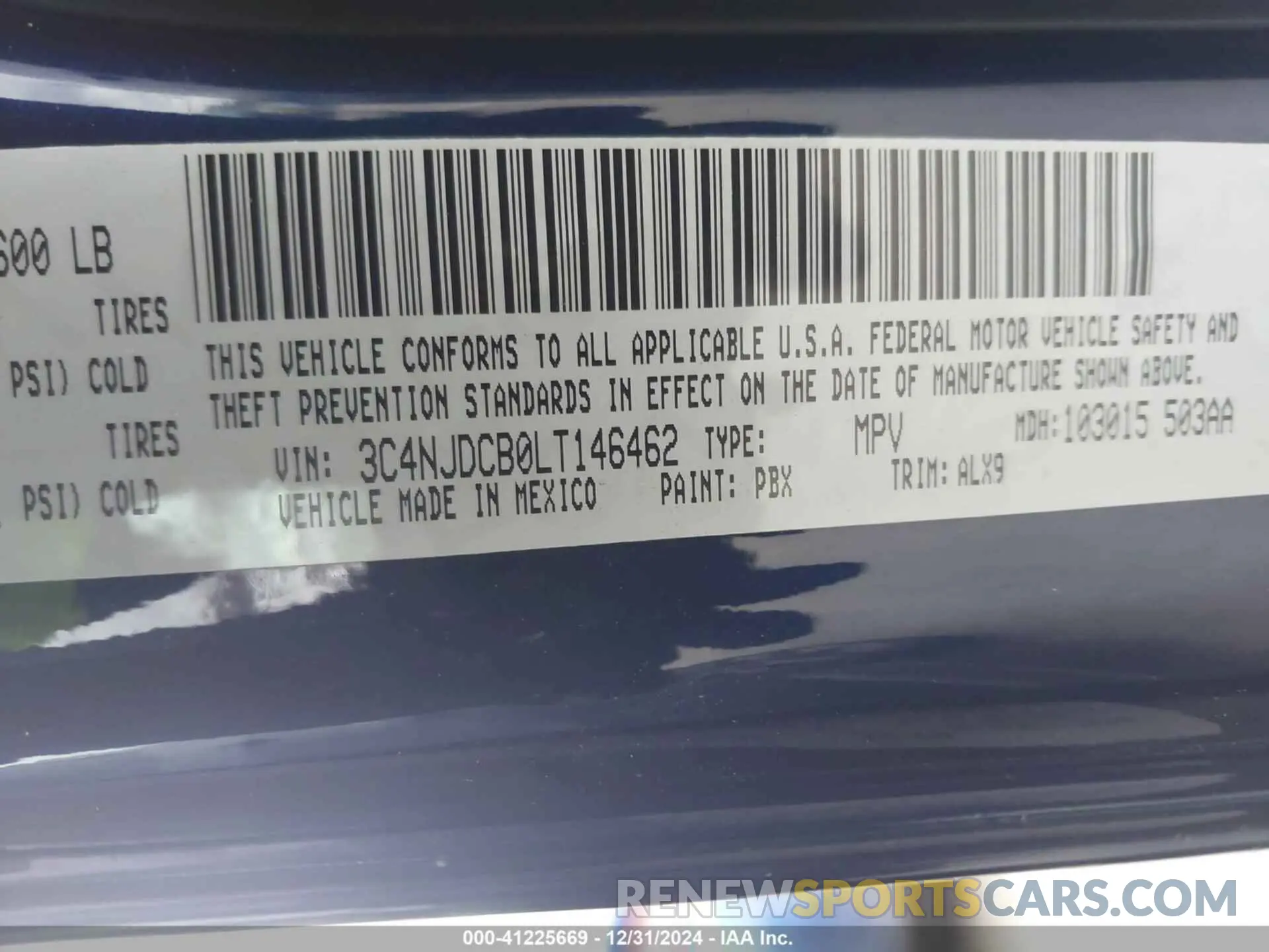 9 Photograph of a damaged car 3C4NJDCB0LT146462 JEEP COMPASS 2020