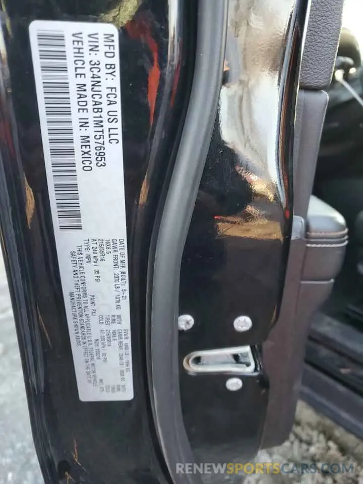 12 Photograph of a damaged car 3C4NJCAB1MT576953 JEEP COMPASS 2021