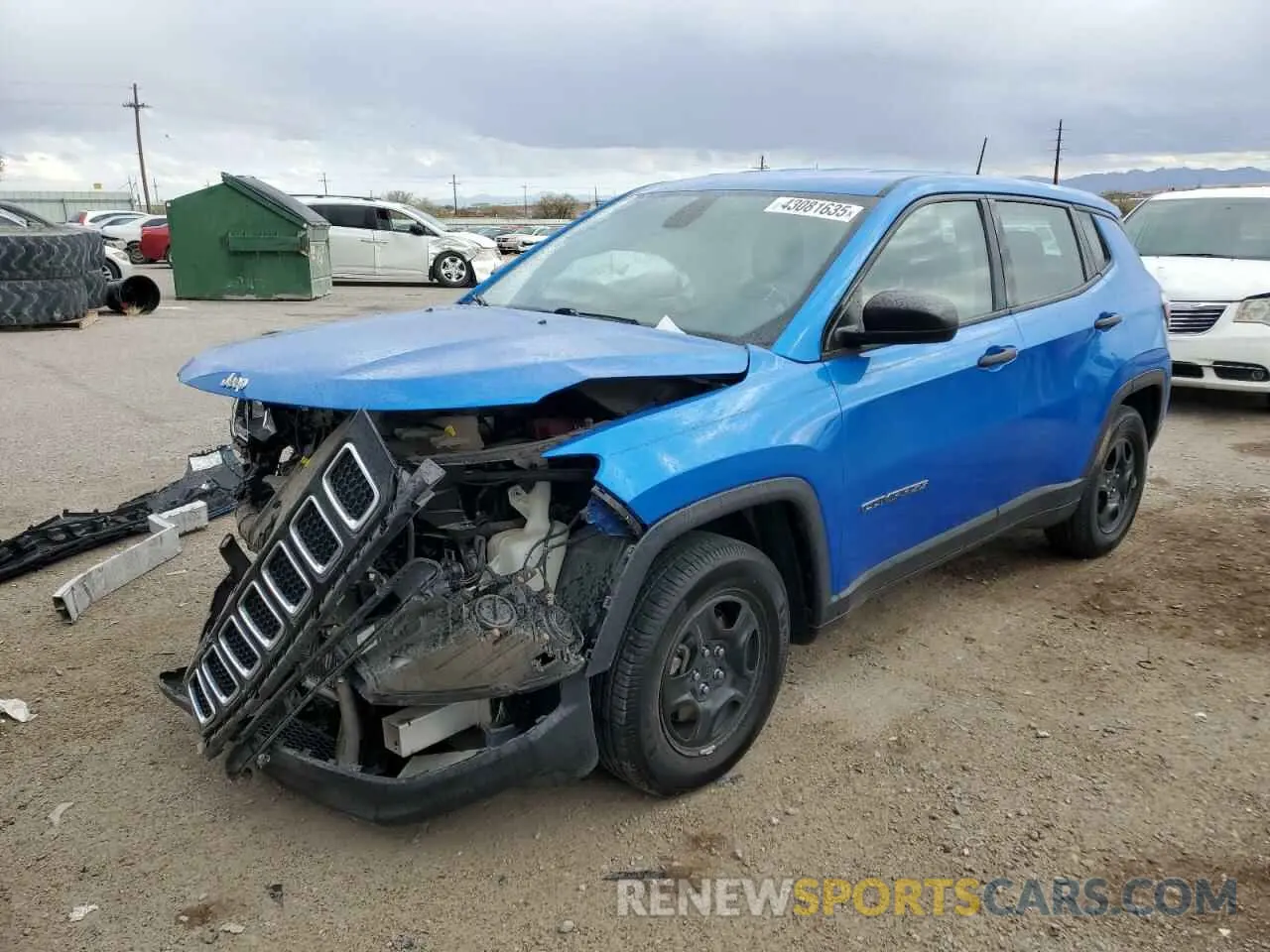 1 Photograph of a damaged car 3C4NJCAB1MT576970 JEEP COMPASS 2021