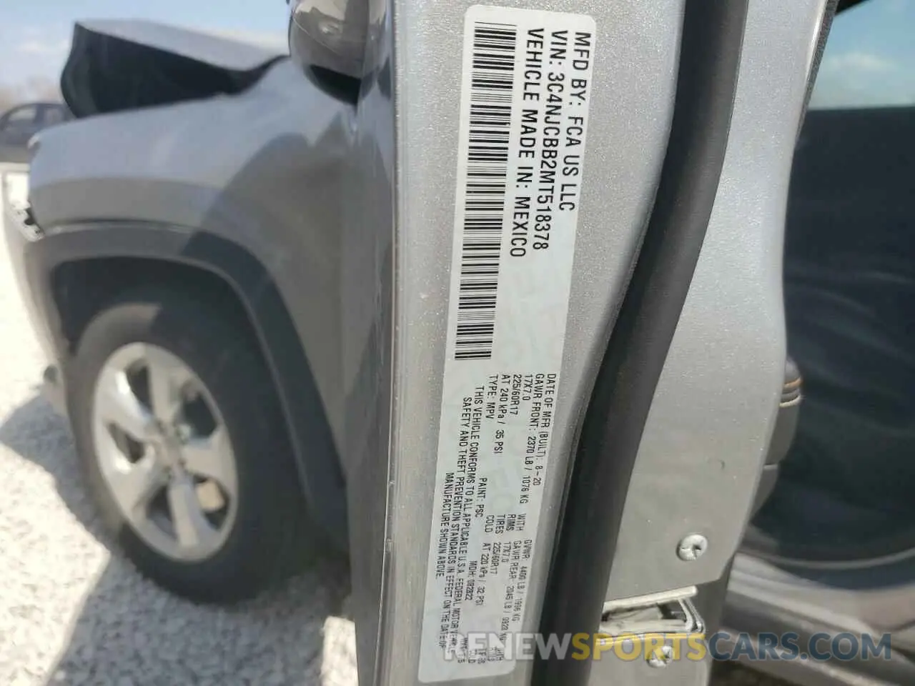 16 Photograph of a damaged car 3C4NJCBB2MT518378 JEEP COMPASS 2021
