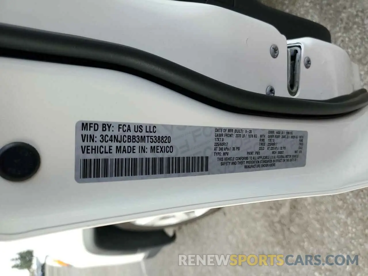 12 Photograph of a damaged car 3C4NJCBB3MT538820 JEEP COMPASS 2021