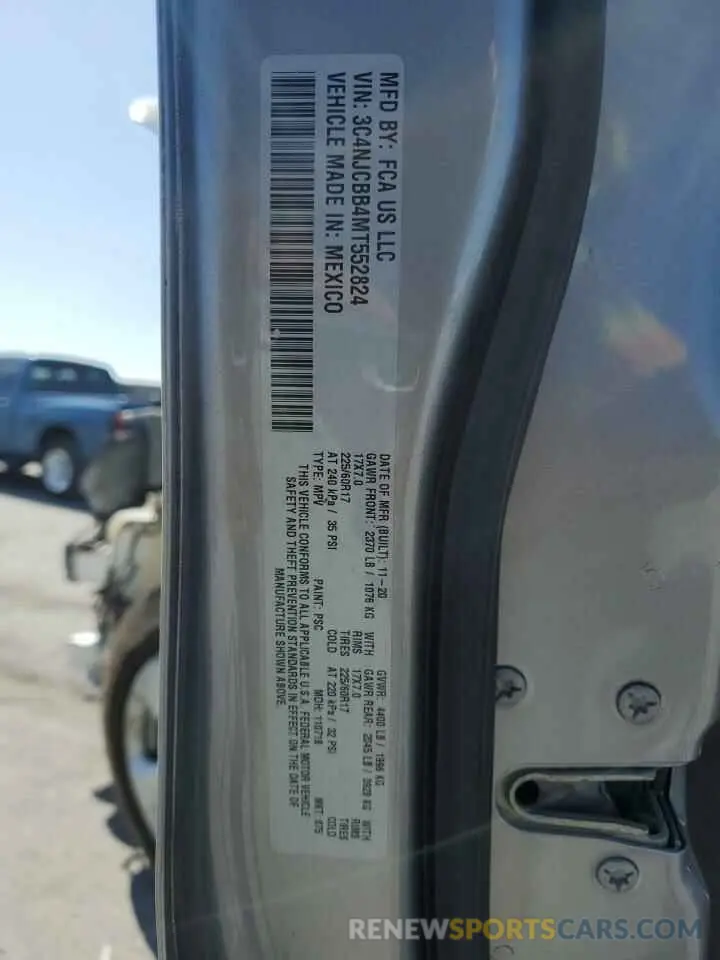 14 Photograph of a damaged car 3C4NJCBB4MT552824 JEEP COMPASS 2021