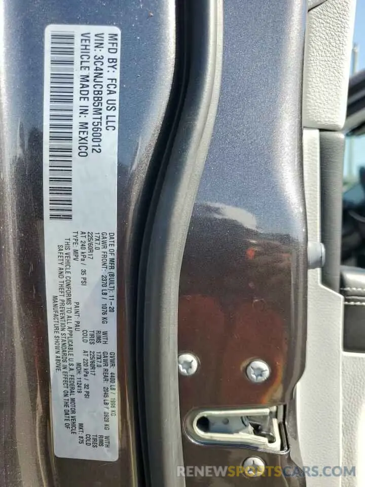 14 Photograph of a damaged car 3C4NJCBB5MT560012 JEEP COMPASS 2021