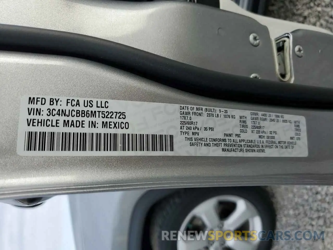 13 Photograph of a damaged car 3C4NJCBB6MT522725 JEEP COMPASS 2021