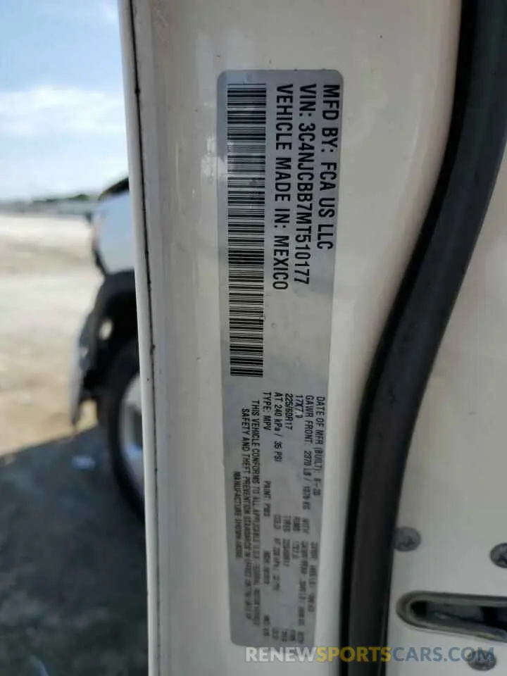 13 Photograph of a damaged car 3C4NJCBB7MT510177 JEEP COMPASS 2021