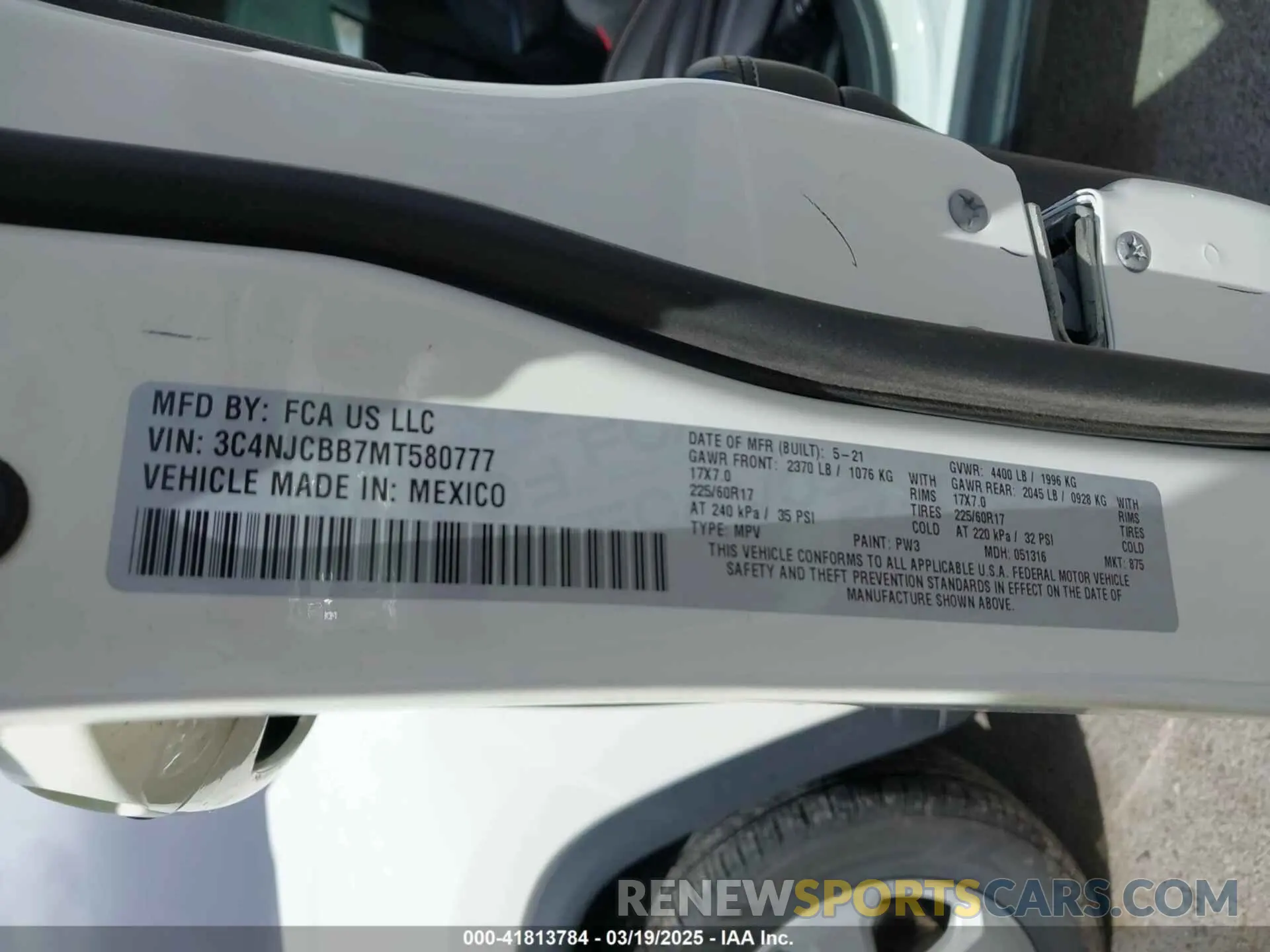 9 Photograph of a damaged car 3C4NJCBB7MT580777 JEEP COMPASS 2021