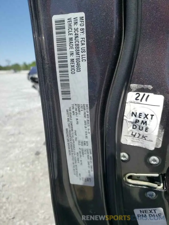 15 Photograph of a damaged car 3C4NJCBB8MT604603 JEEP COMPASS 2021