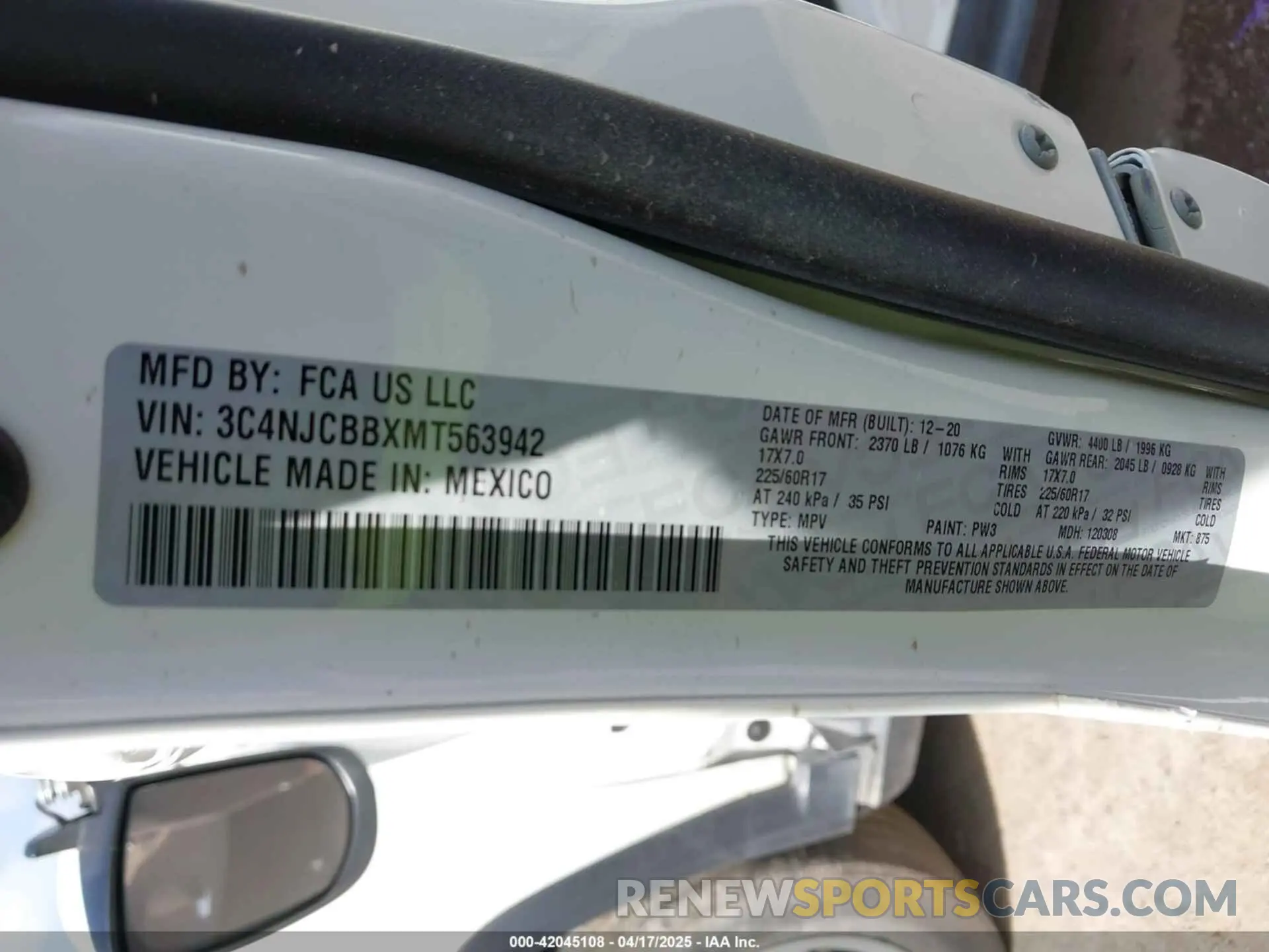 9 Photograph of a damaged car 3C4NJCBBXMT563942 JEEP COMPASS 2021