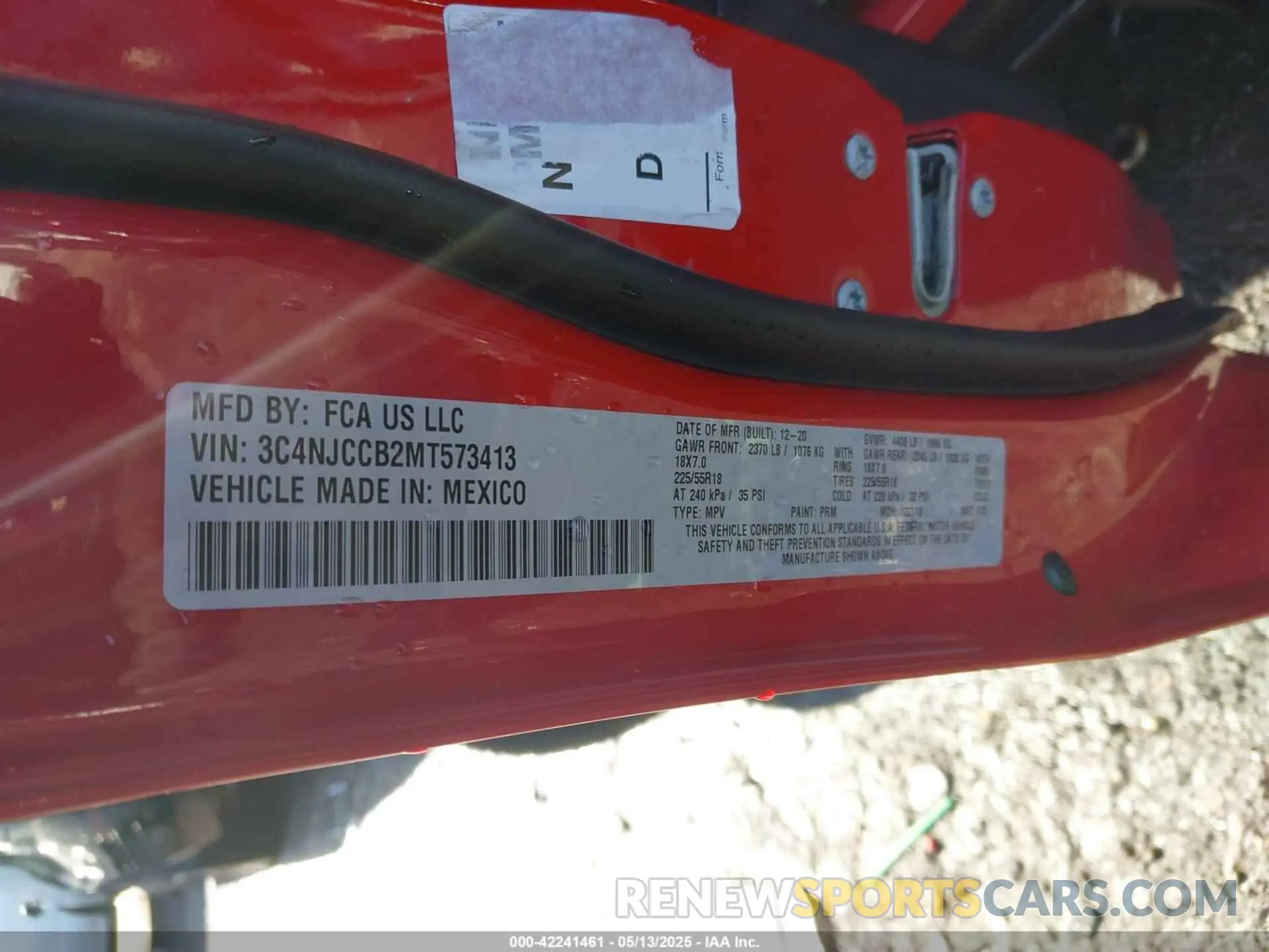 9 Photograph of a damaged car 3C4NJCCB2MT573413 JEEP COMPASS 2021