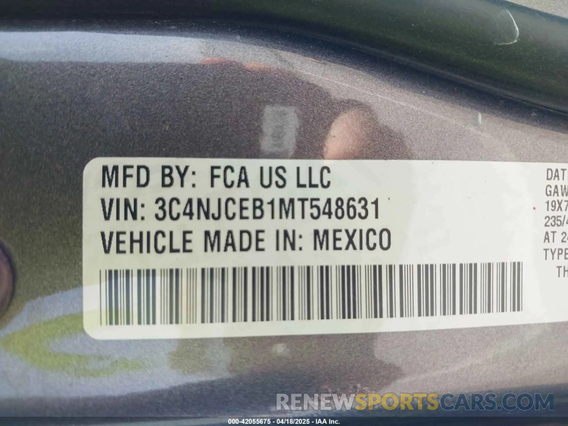 9 Photograph of a damaged car 3C4NJCEB1MT548631 JEEP COMPASS 2021