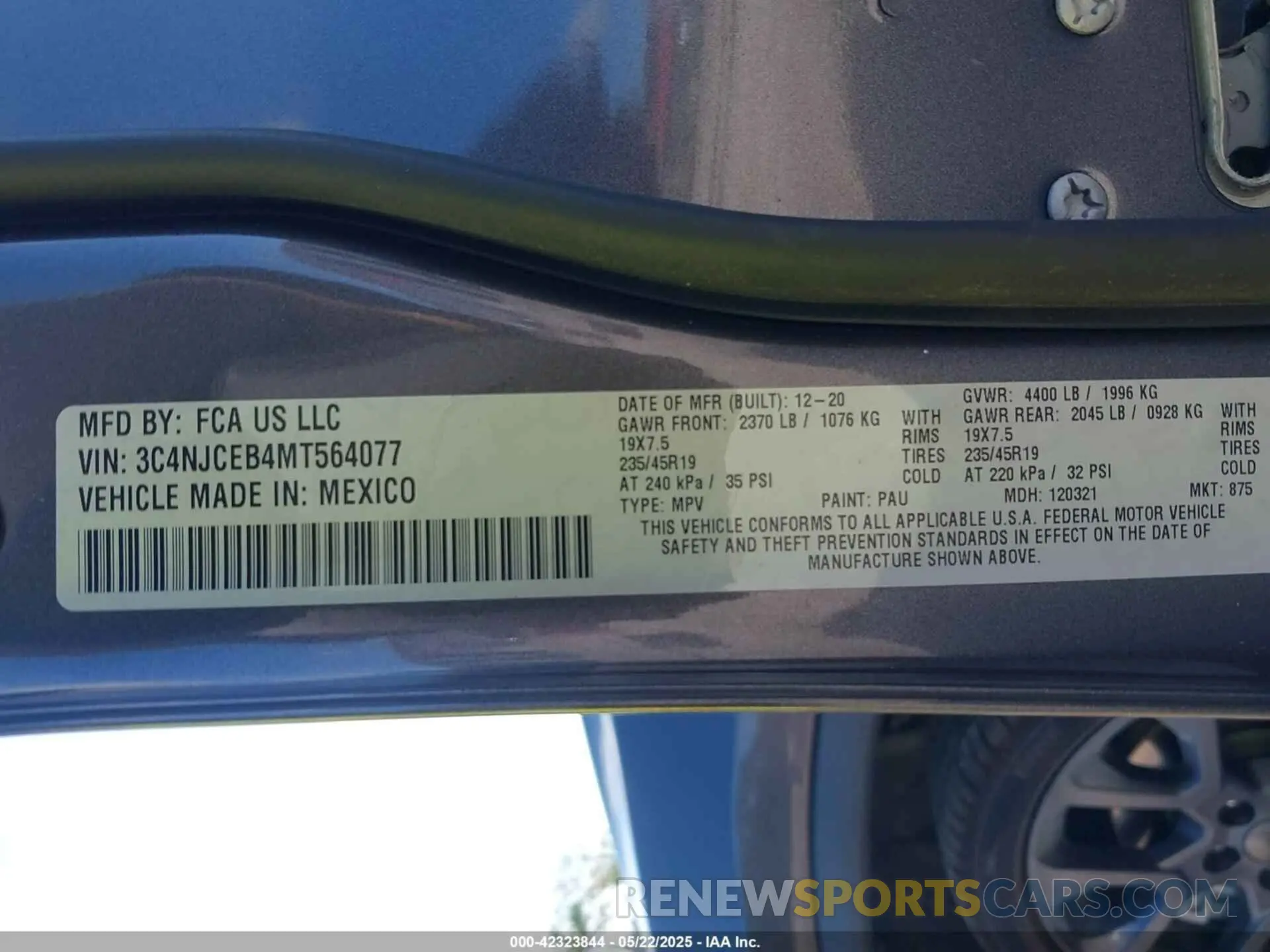 9 Photograph of a damaged car 3C4NJCEB4MT564077 JEEP COMPASS 2021