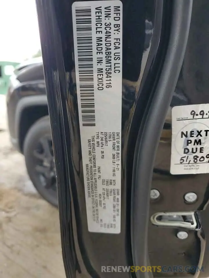 12 Photograph of a damaged car 3C4NJDAB6MT584116 JEEP COMPASS 2021