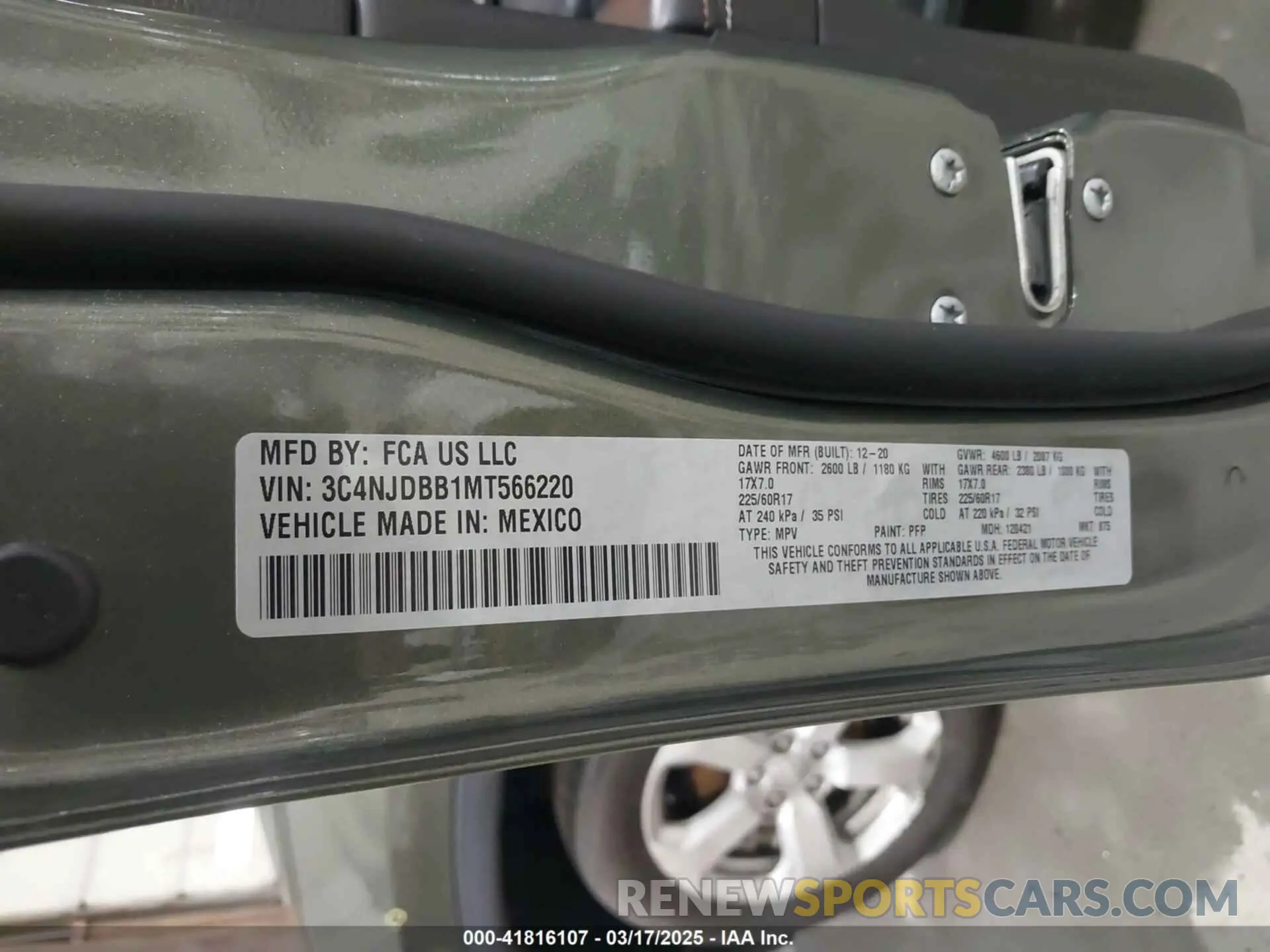 9 Photograph of a damaged car 3C4NJDBB1MT566220 JEEP COMPASS 2021