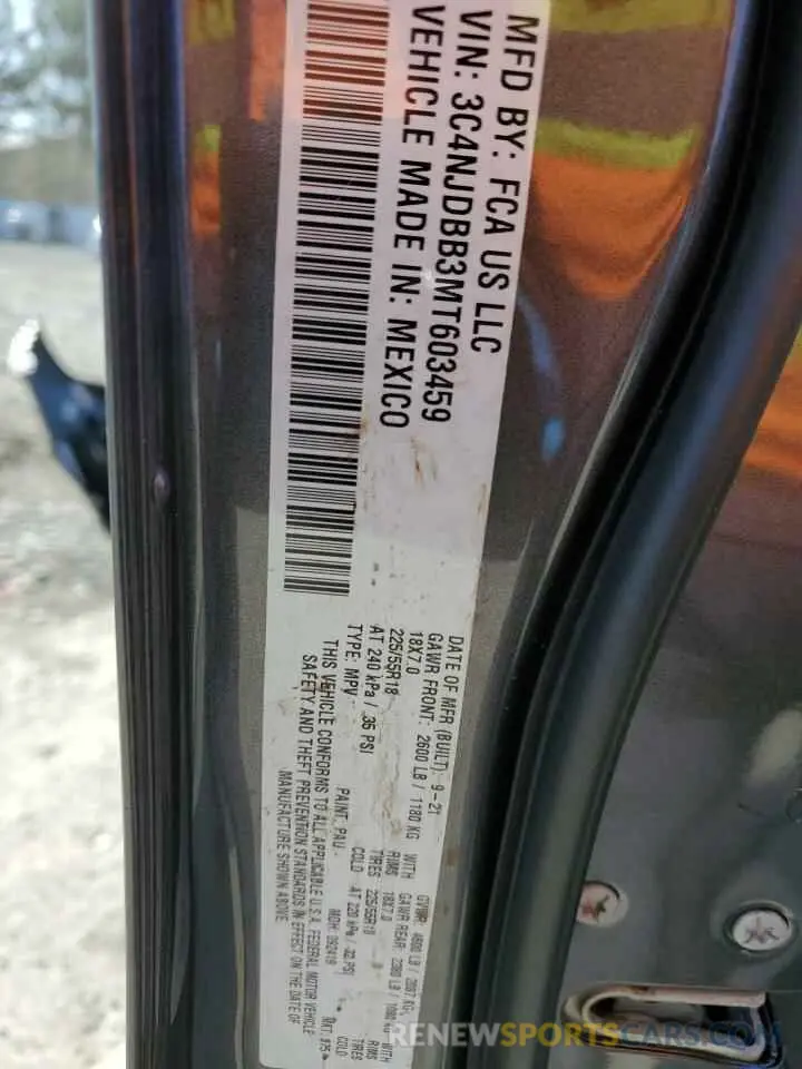 14 Photograph of a damaged car 3C4NJDBB3MT603459 JEEP COMPASS 2021