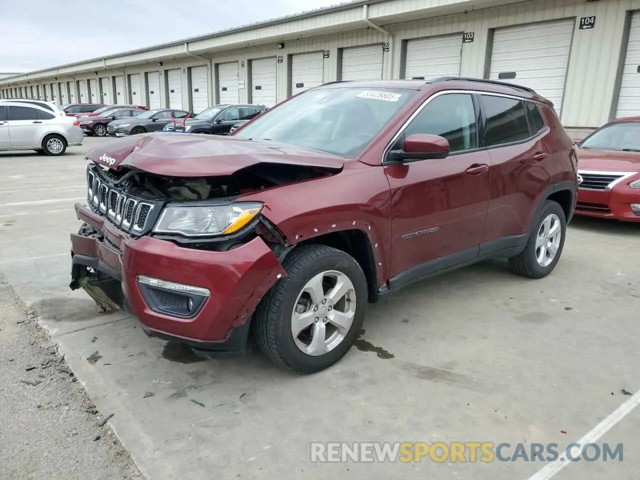 1 Photograph of a damaged car 3C4NJDBB4MT593377 JEEP COMPASS 2021