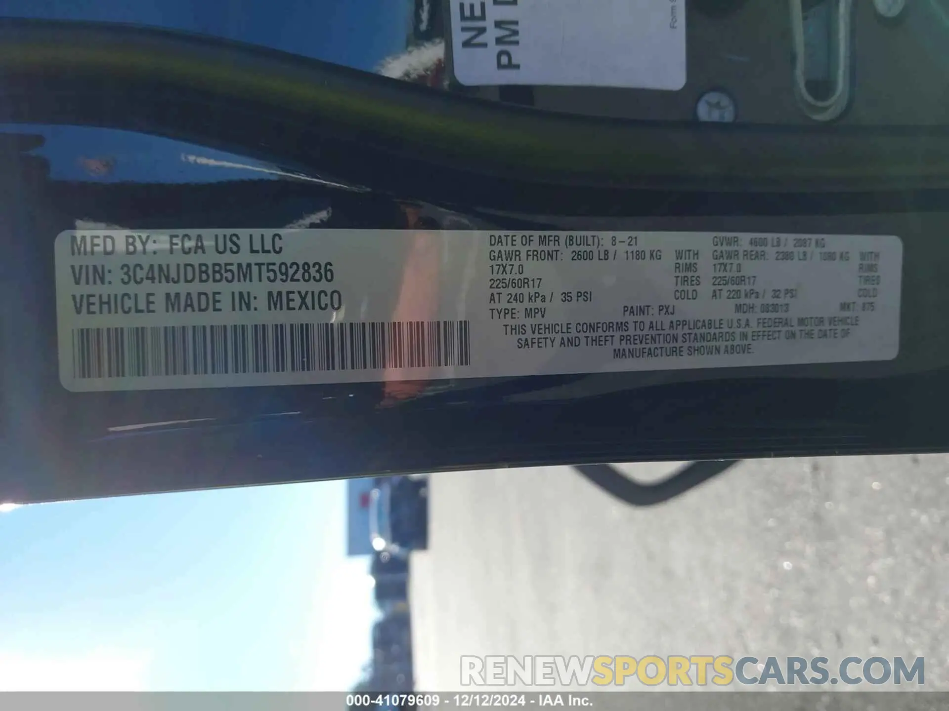 9 Photograph of a damaged car 3C4NJDBB5MT592836 JEEP COMPASS 2021